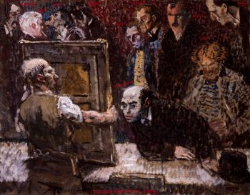 ويليام أوربن <i> لجنة التحكيم المختارة لنادي الفن الإنجليزي الجديد </ i> (1909) ، والذي يصور اثنين من الأعضاء الخمسة عشر المؤسسين للنادي ، فيليب ويلسون ستير وفريدريك براون.