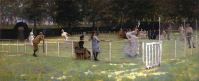 كان فيلم John Lavery <i> The Tennis Party </i> (1885) من بين الأعمال التي عُرضت في ذلك العام في أول معرض جماعي للفتيان في غلاسكو.