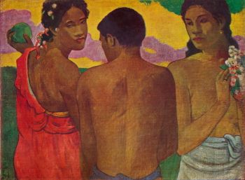 كان فيلم Paul Gauguin <i> ثلاثة تاهيتيين </ i> (1899) واحدًا من عدة أعمال غوغان المدرجة في عرض روجر فراي مانيه وما بعد الانطباعيين في عام 1910.