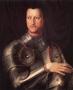 صورة لدوق كوزيمو الأول دي ميديشي بواسطة برونزينو ، اكتملت عام 1545.