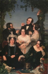 Ford Madox Brown, <i>The Bromley Family</i>, 1844. His first wife Elizabeth Bromley is pictured in the bottom right.