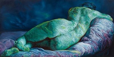 Brown's <i>On the Way to the Leisure Centre</i> (2017) builds and parodies upon the tradition of the nude in high art.