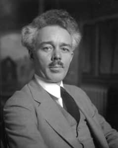 Artist Lawren Harris in his studio in 1926. Harris had a profound impact on shaping the direction of Emily Carr's work.
