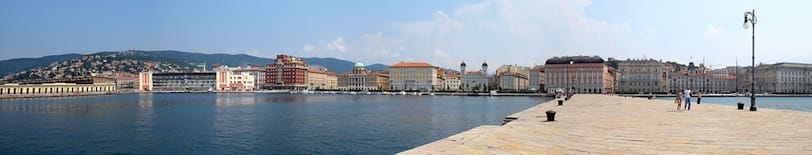 The panoramic view of the port city of Trieste, Northern Italy
