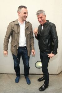 Maurizio Cattelan and Massimiliano Gioni in 2016