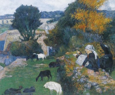 Paul Gauguin's <i>La bergère bretonne</i> (“The Breton shepherdess”) (1886) is from his first visit to Pont-Aven.