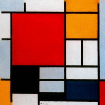Piet Mondrian's <i>Composition with Large Red Plane, Yellow, Black, Gray, and Blue</i> (1921) sums up many of the principles of Neo-Plasticism