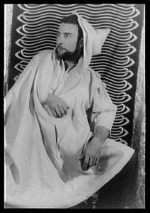 The North American artist and writer Brion Gysin (pictured here in 1957) produced cut-up poems during the 1950s-60s that were similar in style to Concrete Poetry