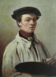 كوروت ، <i> صورة ذاتية مع لوحة </ i> (سي 1835).