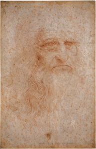 صورة ذاتية لدافنشي ، أنتجت بعض الوقت حوالي عام 1512 ،