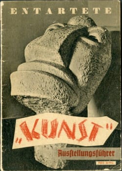Front cover of the exhibition catalog and guide for the <i>Degenerate Art Exhibition (Entartete Kunst Ausstellung)</i> in Munich.
