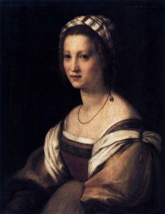 <i> صورة لوكريزيا دي باتشيو ديل فيدي </ i> (1513-14) ، (التي ستصبح قريبًا) زوجة الرسام ، وإحدى لوحات ديل سارتو الصغيرة.