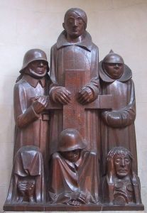 The anti-war message of Ernst Barlach's <i>Magdeburge Ehrenmal</i> (<i>Magdeburg cenotaph</i>) (1929) was so controversial that the work had to be hidden and the artist was labeled as a “degenerate artist” in the Nazi era.