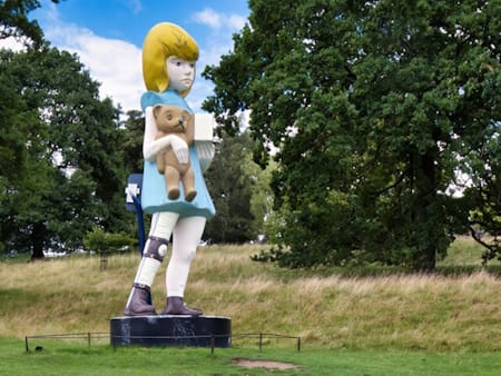 Damien Hirst’s 2002-03 sculpture <i>Charity</i>, a controversial work installed at Yorkshire Sculpture Park which was created without consultation with the disabled community.