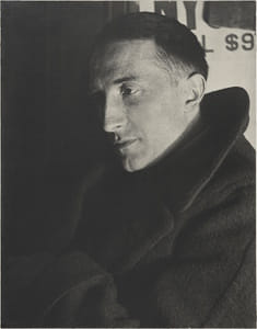 A 1920-21 portrait of Duchamp by American photographer Man Ray.