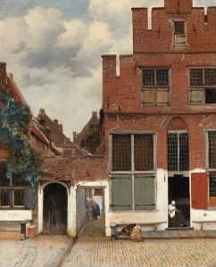 صور جان فيرمير <i> The Little Street </i> (حوالي 1658) حيًا عاديًا يعرفه جيدًا ، حيث تعيش عمته وعائلتها في المنزل على اليمين.