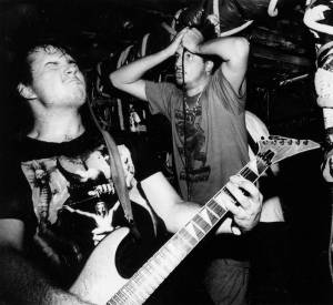 ABC No Rio, which opened its doors in 1980, was a collaborative arts space and gallery that played a central role in the East Village Art scene and hardcore punk scene of the 1980s. The venue continues to operate today. Pictured here: Florida grindcore band Assück performing at ABC No Rio in 2010.