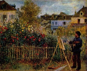 Pierre-August Renoir's <i>Claude Monet Painting in His Garden at Argenteuil</i> (1873) is itself an <i>en plein air</i> painting.