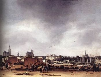 Egbert van der Poel, <i>View of Delft after the Explosion of 1654</i> (1654). Van der Poel's image records the aftermath of the blast that killed Fabritius and over 100 of his fellow citizens