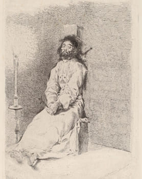 Fancisco Goya, <i>The Garroted Man</i>, (before 1780). The esteemed writer and critic André Malraux said on the intensity of Fautrier early works: “I think of Goya’s etchings“.