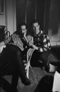 Frank, on the left, with Jack Kerouac on the set of the film <i>Pull My Daisy</i> (1959)