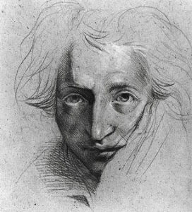 Study for Self-portrait (1780s), Drawing, Black and White chalk on paper, Victoria and Albert Museum, London