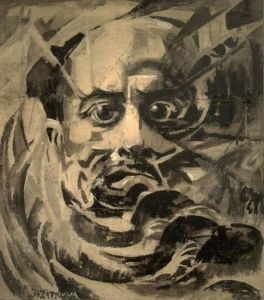 <i> صورة مارينيتي </ i> لـ Růžena Zátková ، المرسومة بين عامي 1915 و 2121 (لم تحدد الفنانة تاريخ أعمالها) ، وتعكس تأثير كل من Futurism و Orphism.