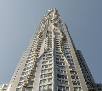 <i>8 Spruce Street</i>, formerly Beekman Tower, is a 76-storey skyscraper in New York City, designed by Gehry and opened in 2011. It received the Emporis Skyscraper Award the same year.