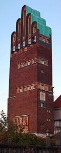 Joseph Maria Olbrich's Wedding Tower (1908) exemplifies the Jugendstil approach to <i>Gesamtkunstwerk</i>.