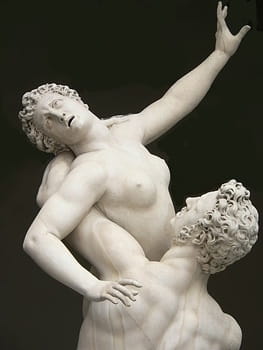 The historian Mary Weitzel Gibbons writes, “the Sabine marble represented an extraordinary technical feat in which Giambologna solved, on a monumental scale, the difficult problem of relating three figures in the midst of violent activity. But even more significant, he created a statue that not only offers multiple viewing possibilities but requires that the spectator circle it to understand it fully”.