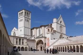Exterior of the Basilica of St Francis in Assisi