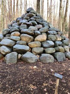 Andy Goldsworthy’s Floodstones Cairn (1991-2003), at the Kentuck Knob Sculpture collection in Chalk Hill, Pennsylvania.