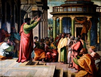 Raphael's <i>St. Paul Preaching in Athens</i> (1515), predicts the Grand Manner through its idealized treatments of both the apostle and the leading figures of Athens.