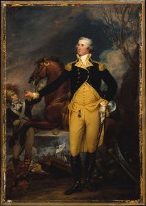 John Trumbull's <i>George Washington before the Battle of Trenton</i> (c. 1792-94) shows the heroic commander at the moment before a decisive battle of the American Revolution.