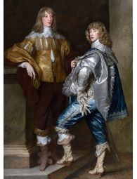 Anthony van Dyck's <i>Portrait of Lord John Stuart and his brother Lord Bernard Stuart (later Earl of Lichfield)</i> (c. 1638) exemplifies the swagger portrait.