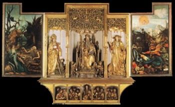 The third panel of Grünewald's great masterpiece, the <i>Isenheim Altarpiece</i>.