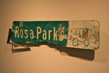 Guyton held a special respect for Rosa Parks (who he met in the 1990s) and dedicated many of his later artworks, including <i>Rosa Parks, Heidelberg</i> Fragment (1986), to her legacy.