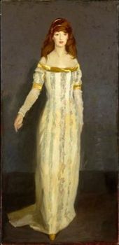 <i>The Masquerade Dress</i> (1911). The comic book artist and illustrator, Marjorie Organ, was Henri's second wife and modelled for several of her husband's portraits.