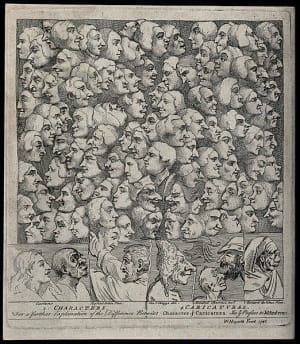 Hogarth’s 1943 engraving <i>Characters and Caricaturas</i>