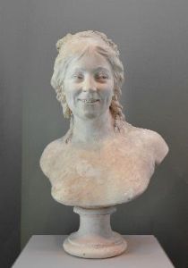 ماري آنج سيسيل لانجلوا.  ابتكر Houdon هذا التمثال النصفي لزوجته في عام 1787.