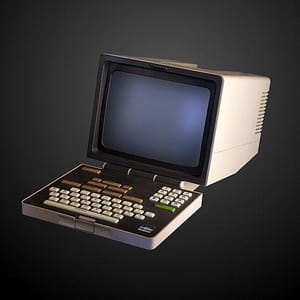 1985 TELIC-1 Alcatel Minitel terminal. The Minitel allowed users to make online purchases, make train reservations, check stock prices, and have a mailbox, among other functions.