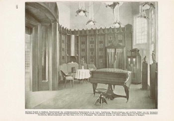 This photograph (1904-05) from the <i>Stuttgart News</i> shows Bernard Pankok's interior exhibited at the 1904 Louisiana Purchase Exposition in St. Louis.