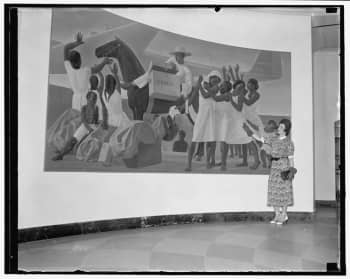 Rockwell Kent, <i>Mail Service in the Tropics</i>, 1937. Kent's Post Office panel depicting the service in Puerto Rico was mired in controversy.