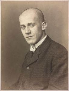 Kokoschka, with his provocative shaved head (c.1910)