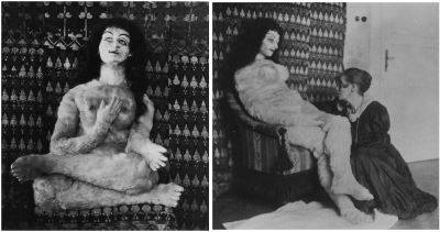 The Alma doll, commissioned by Kokoschka and made by Hermine Moos (1919)