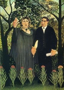 <i>The Muse Inspiring the Poet</i> (1909) by Henri Rousseau is a portrait of Apollinaire with Laurencin as his muse