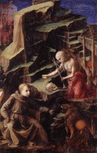 With <i>The Penitent St Jerome with a Young Monk</i> (1439) Lippi demonstrated his audacious talent by conflating two stories of the saint in a single canvas.