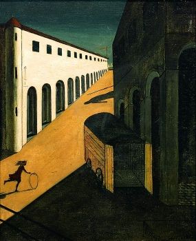 Georgio di Chirico, <i>Mystery and Melancholy of a Street</i> (1914), an example of Italian Metaphysical painting
