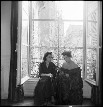 Leonora Carrington and Leonor Fini, held close ties to the Surrealists. Photographed by Denise Colomb (1952)