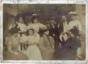 Stéphane Mallarmé spent his summers in Valvins, France. Here he appears with his wife Marie, daughter Geneviève, and friends in 1896.